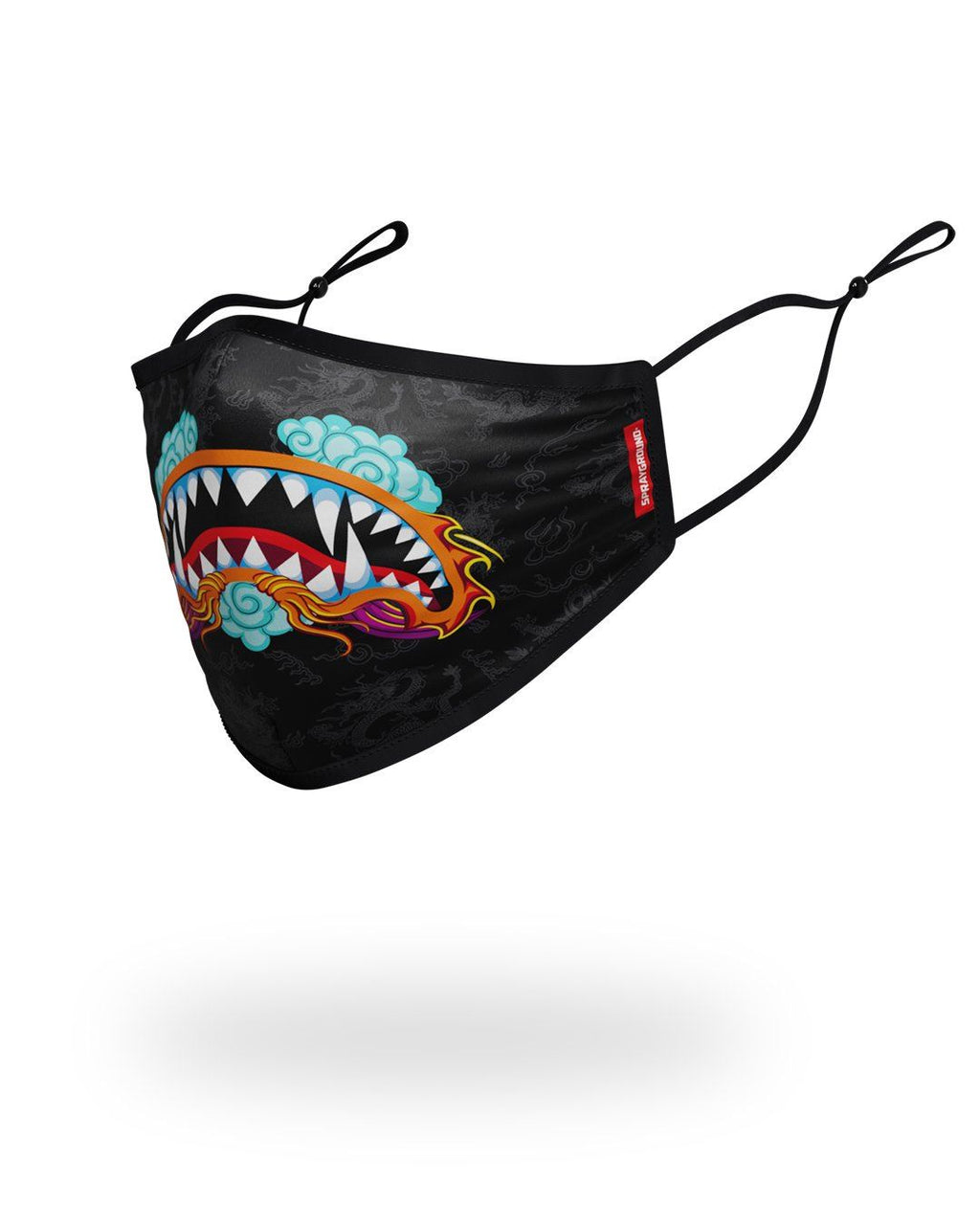 ADULT DRAGON SHARK FORM FITTING FACE MASK